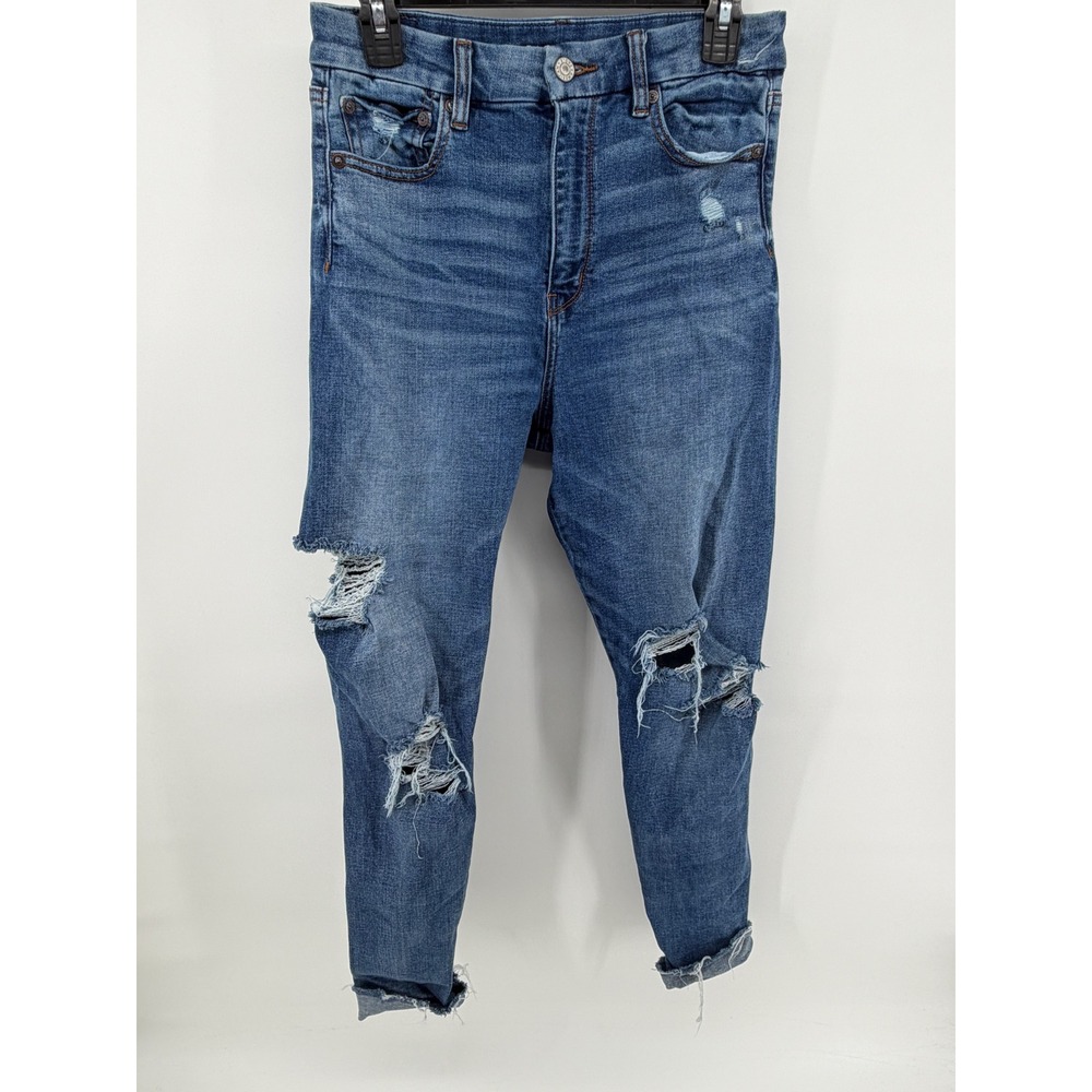 American Eagle Super Hi-Rise Jegging Distressed‎ Blue Jeans Size 6 Regular